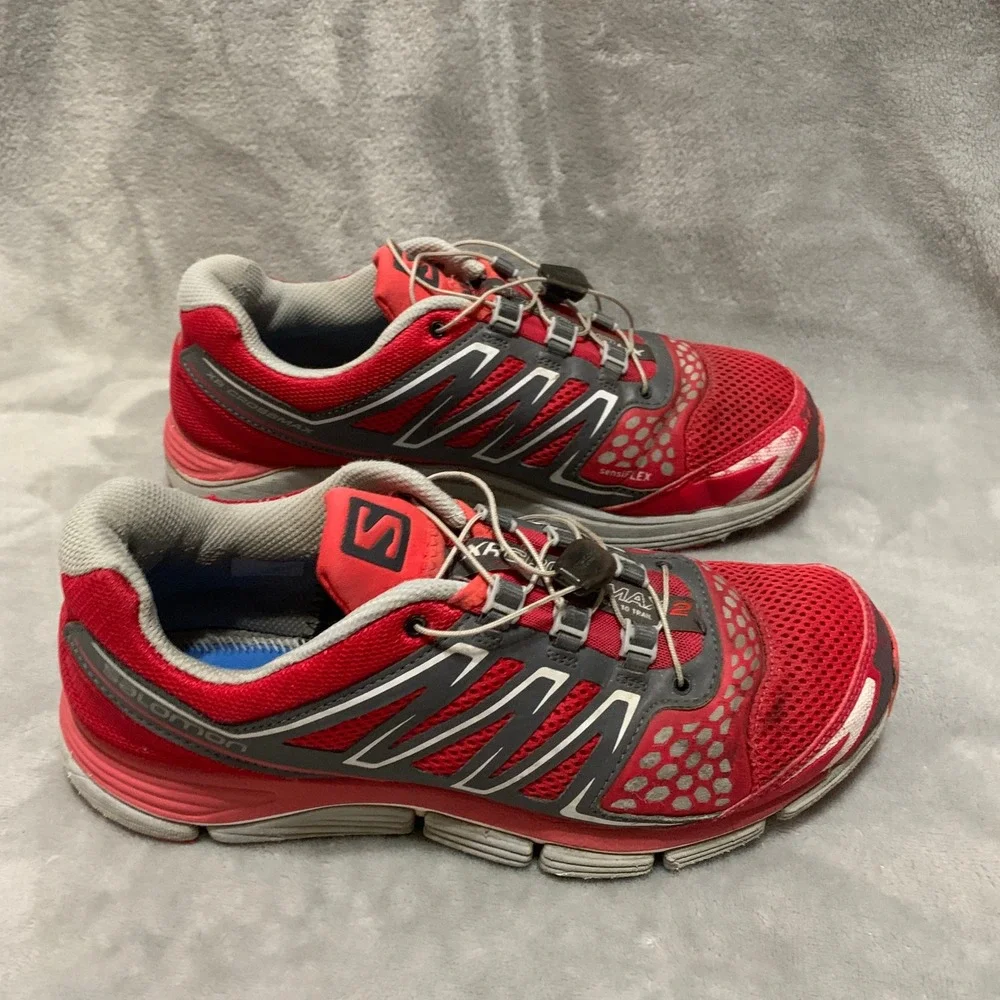 Salomon XR Crossmax Neutral Trail Running Shoes Red Grey Womens Size 10 Flaw